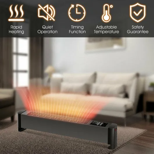 1500W Baseboard Hardwire Electric Heater Fast Heating with Remote Control Timer