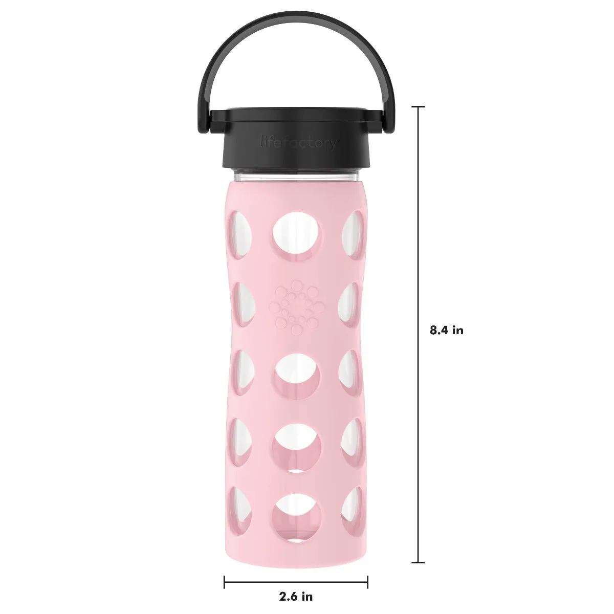 16oz Glass Water Bottle with Silicone Sleeve and Classic Cap