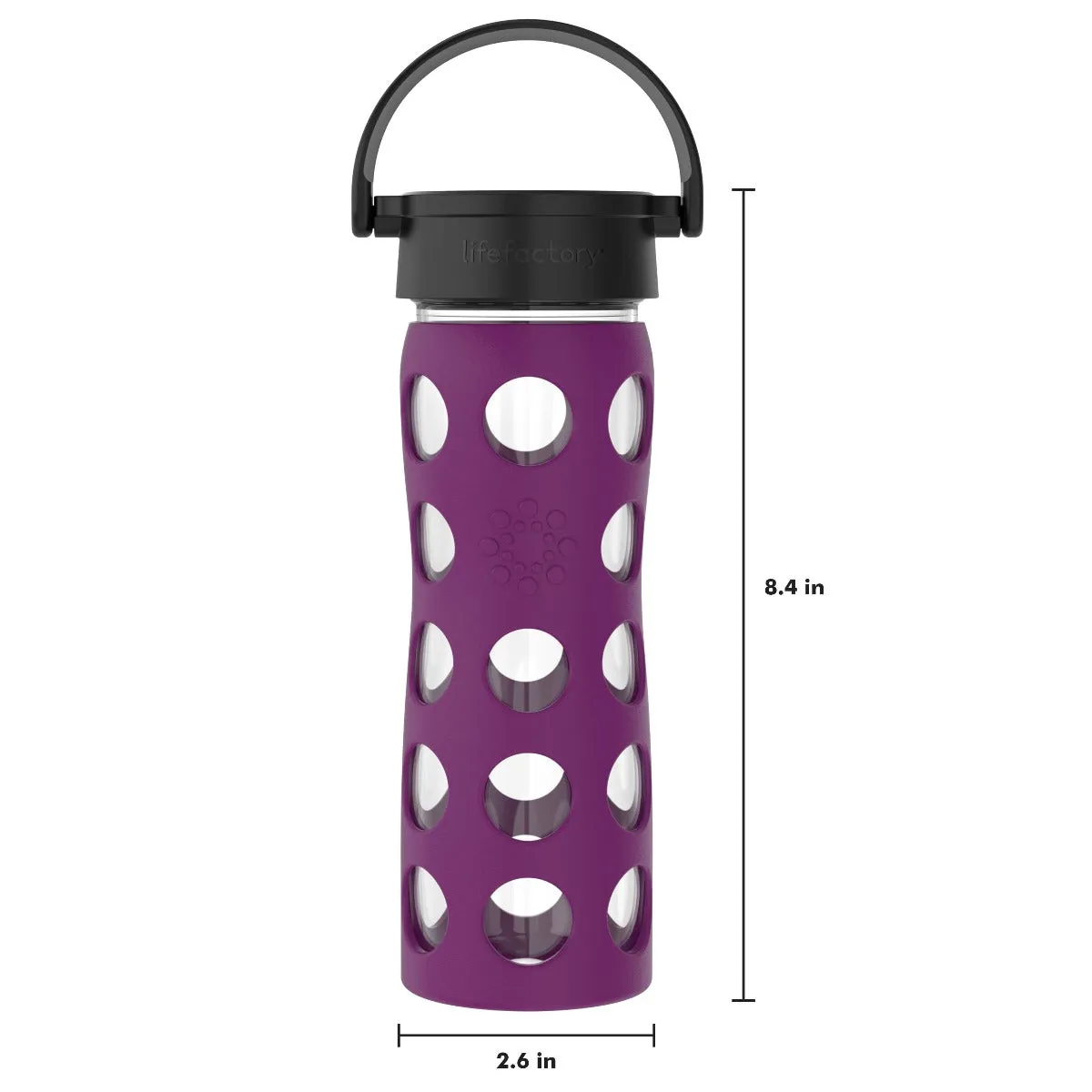 16oz Glass Water Bottle with Silicone Sleeve and Classic Cap