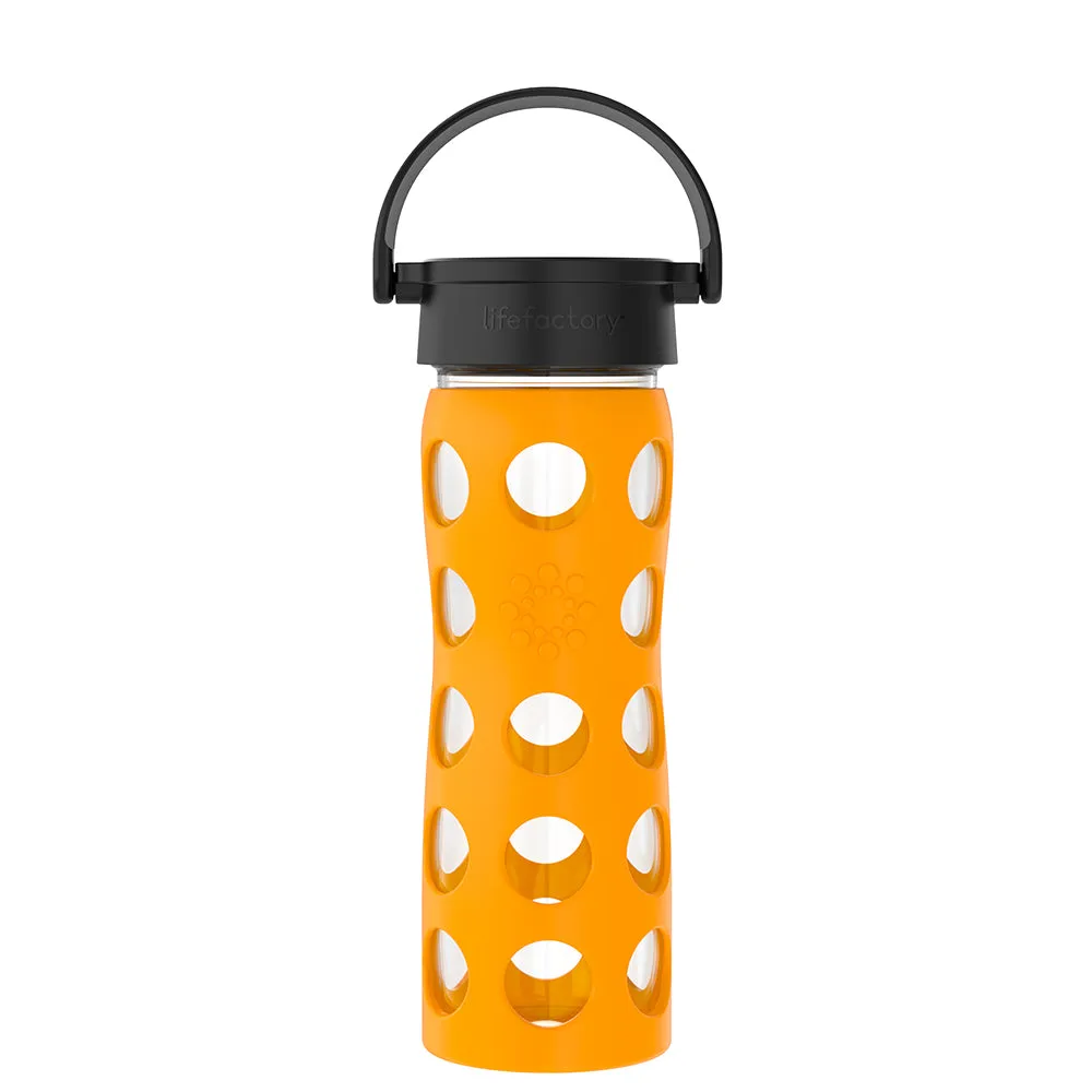 16oz Glass Water Bottle with Silicone Sleeve and Classic Cap