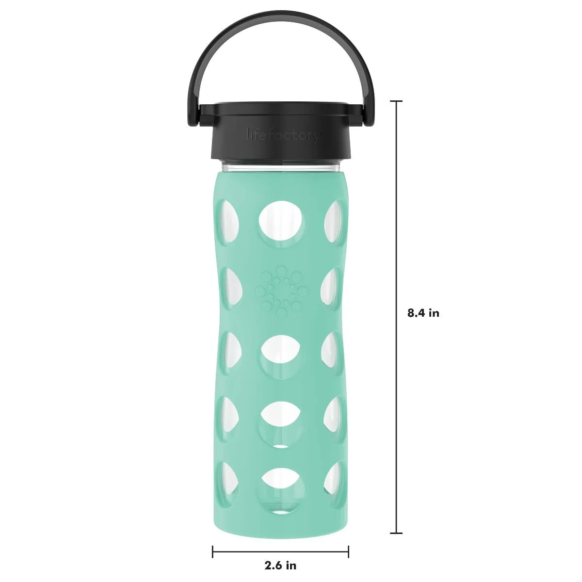 16oz Glass Water Bottle with Silicone Sleeve and Classic Cap