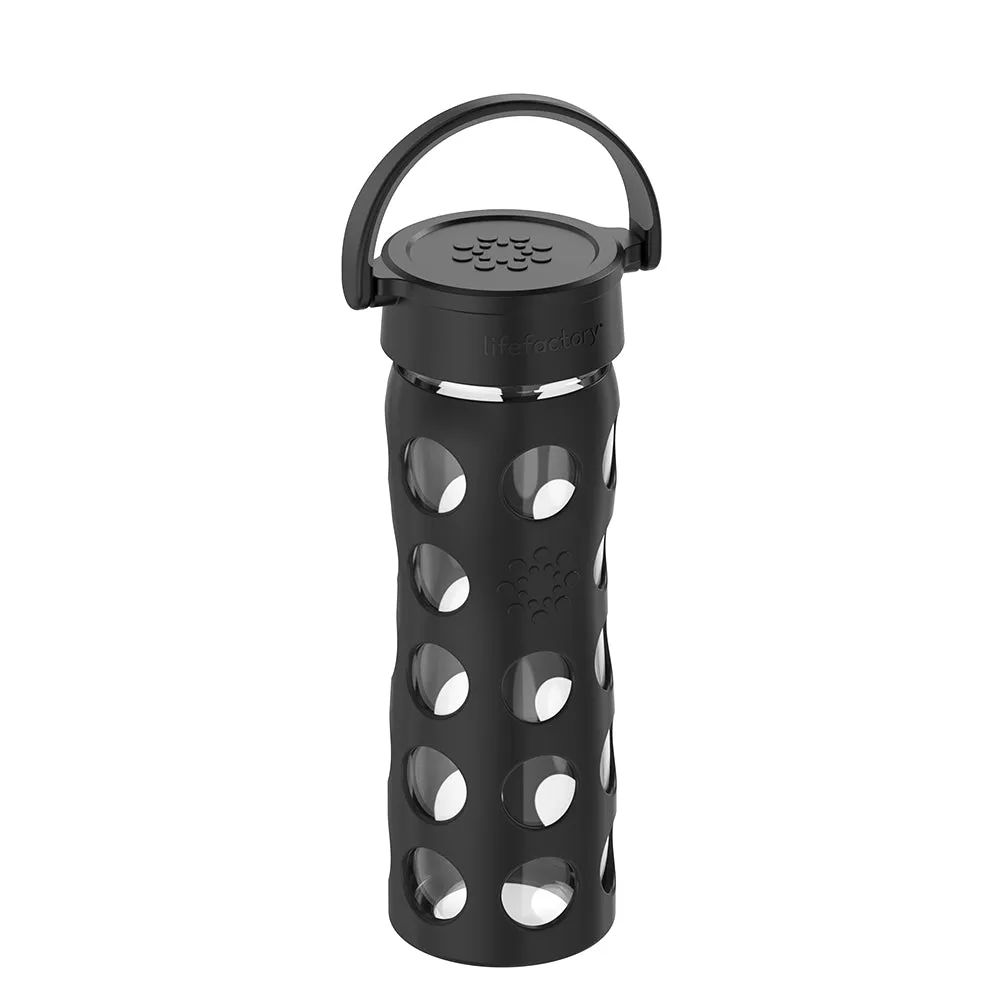 16oz Glass Water Bottle with Silicone Sleeve and Classic Cap