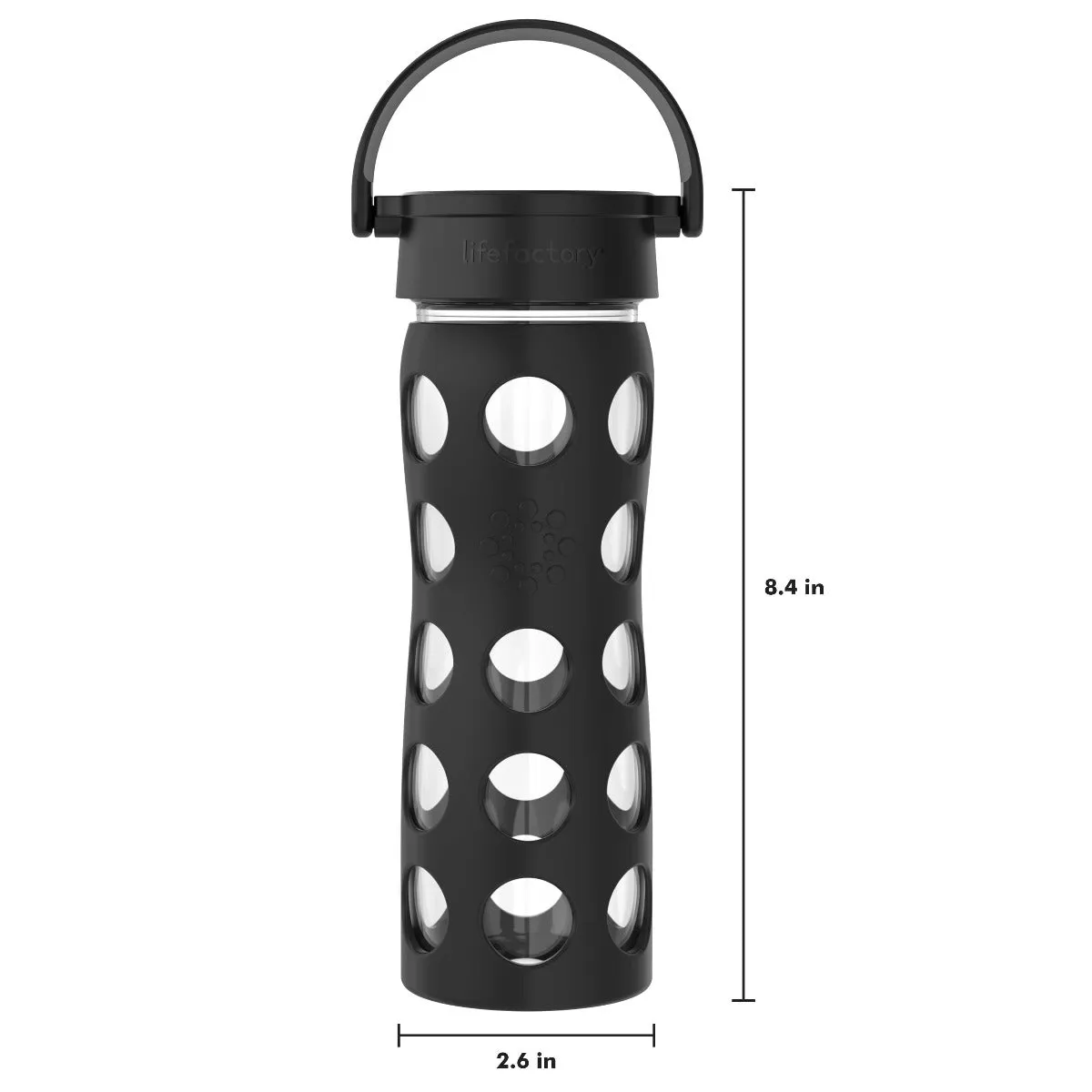 16oz Glass Water Bottle with Silicone Sleeve and Classic Cap