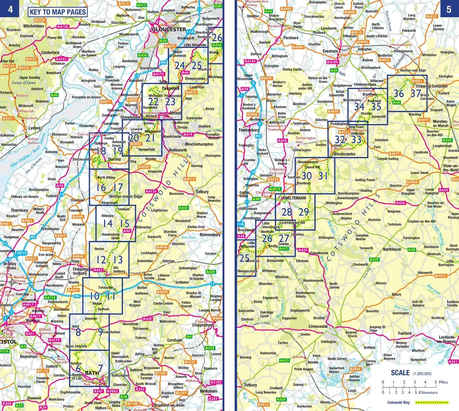 A-Z Cotswold Way National Trail Map