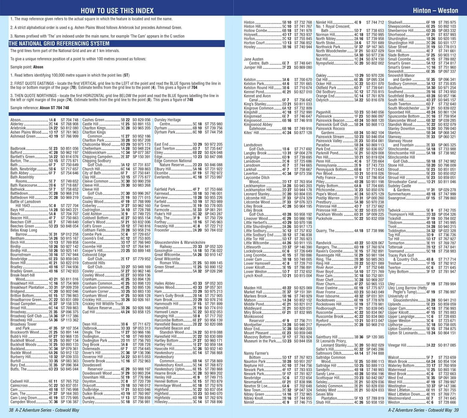 A-Z Cotswold Way National Trail Map