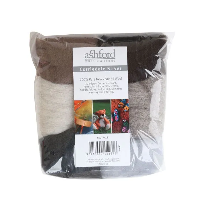 Ashford Corriedale Fibre 100g Bags