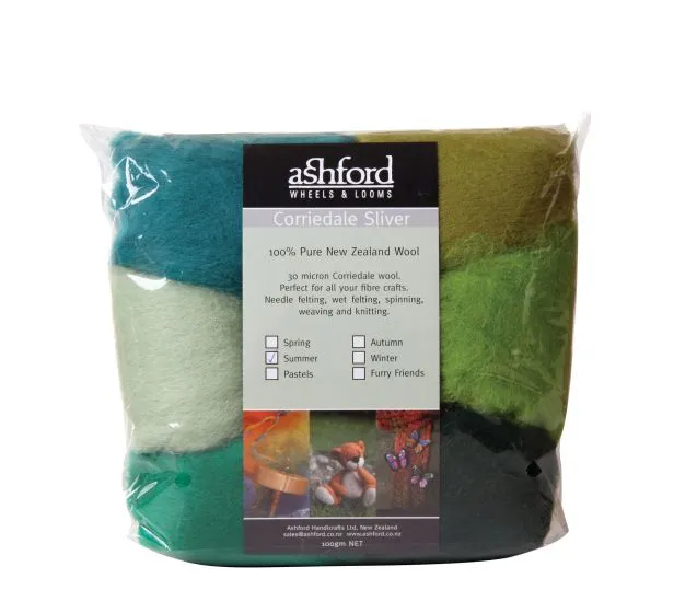 Ashford Corriedale Fibre 100g Bags