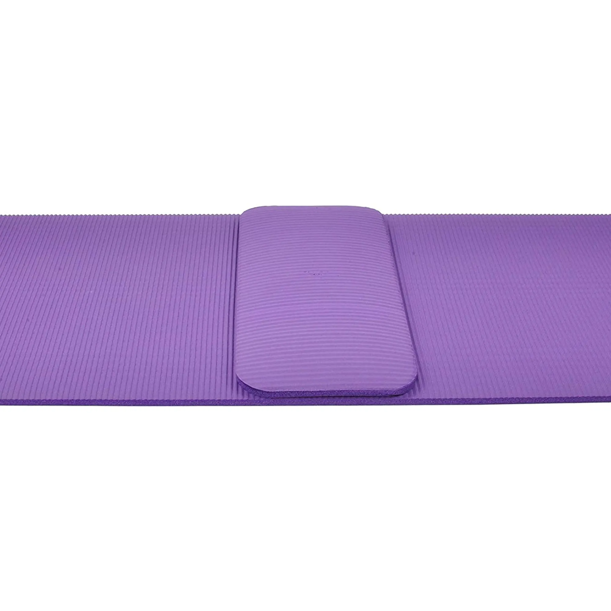 BalanceFrom Fitness GoYoga  71x24in Exercise Yoga Mat w/Knee Pad & Strap, Purple