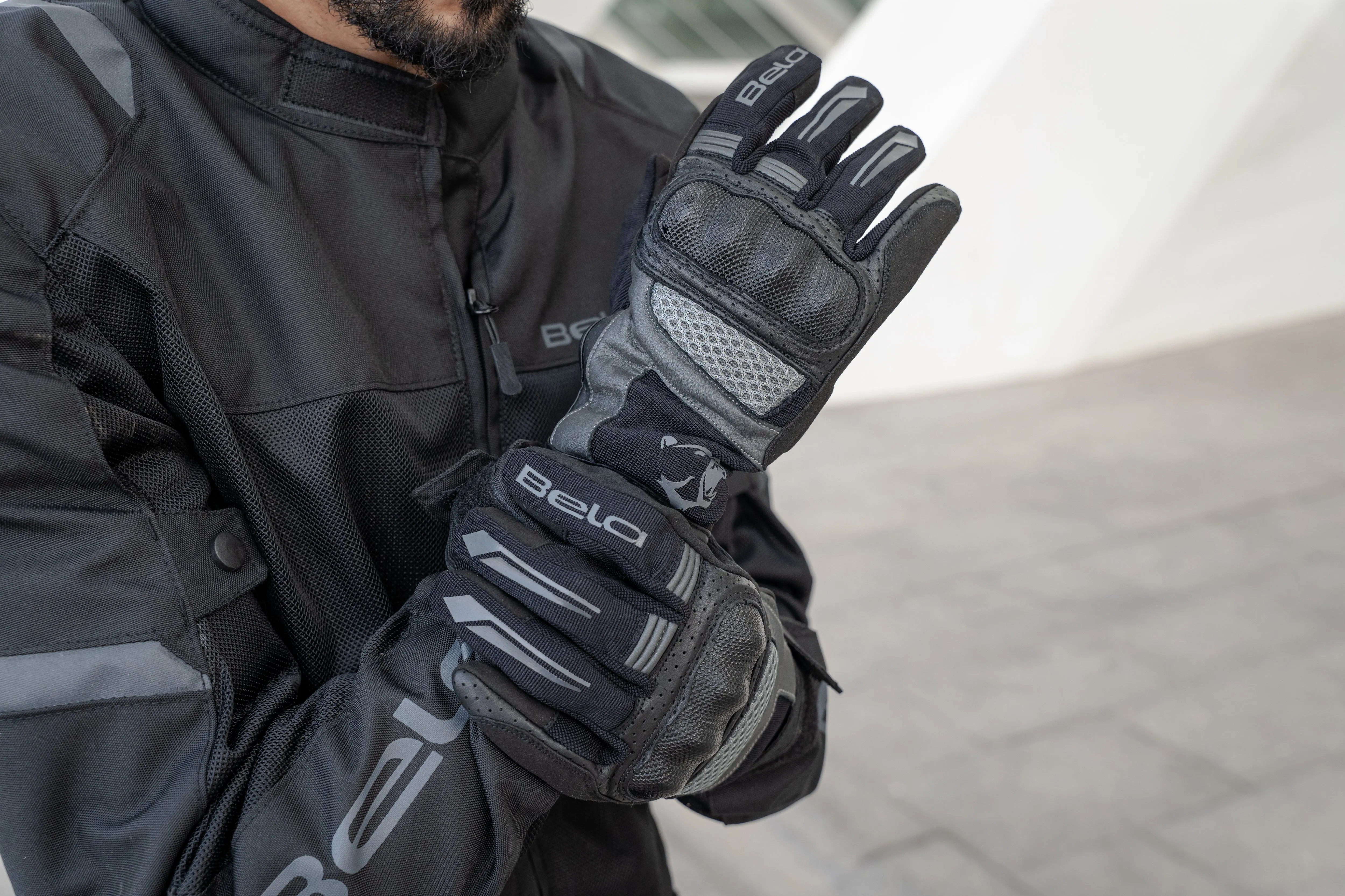 BELA Hero Air Summer Mesh Gloves Black Gray Blue