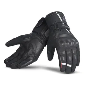 BELA Ice Winter Motorcycle Leather Gloves Black Grey