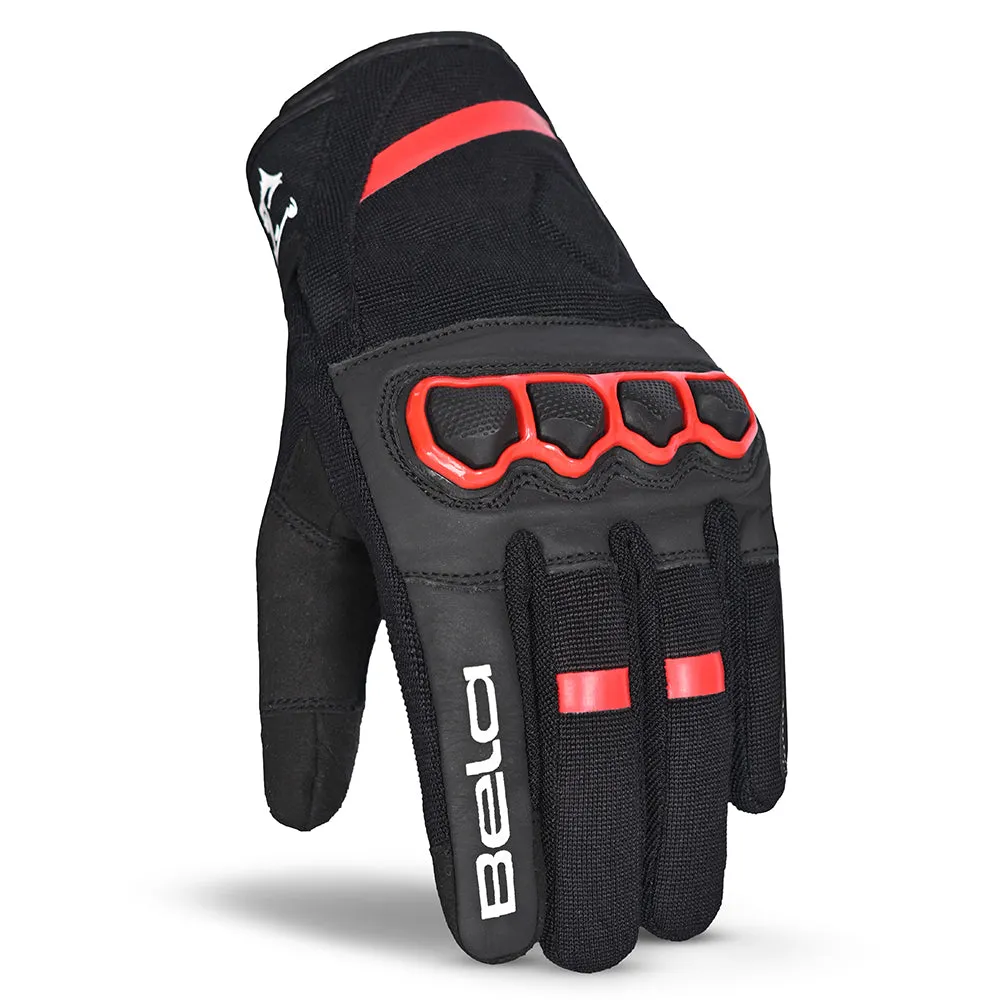 BELA Tracker Motorbike Gloves Black Red