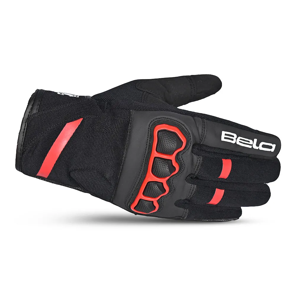 BELA Tracker Motorbike Gloves Black Red