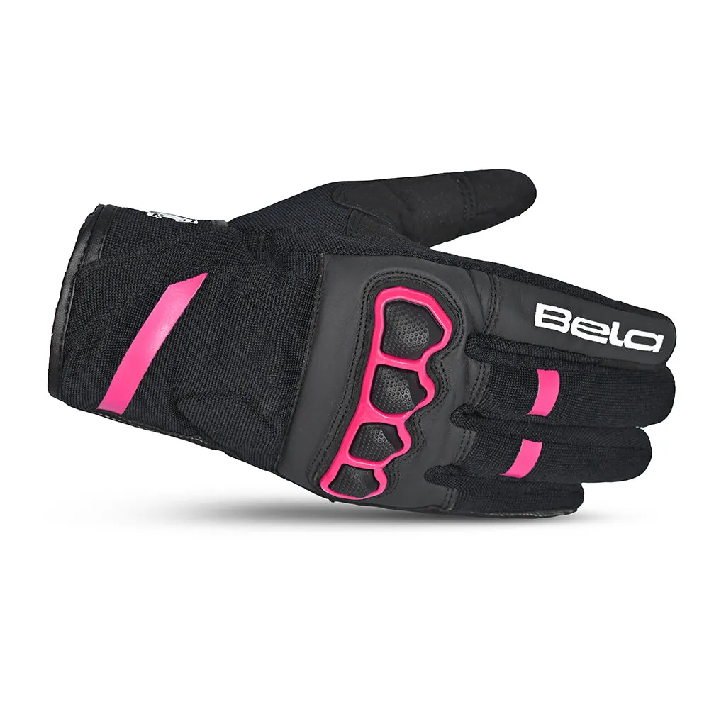 BELA Tracker Motorcycle Gloves Black Pink