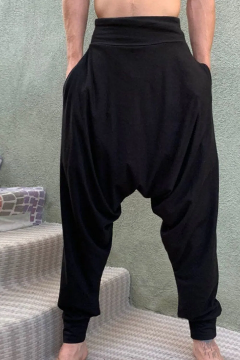 Black Drop Crotch Pant