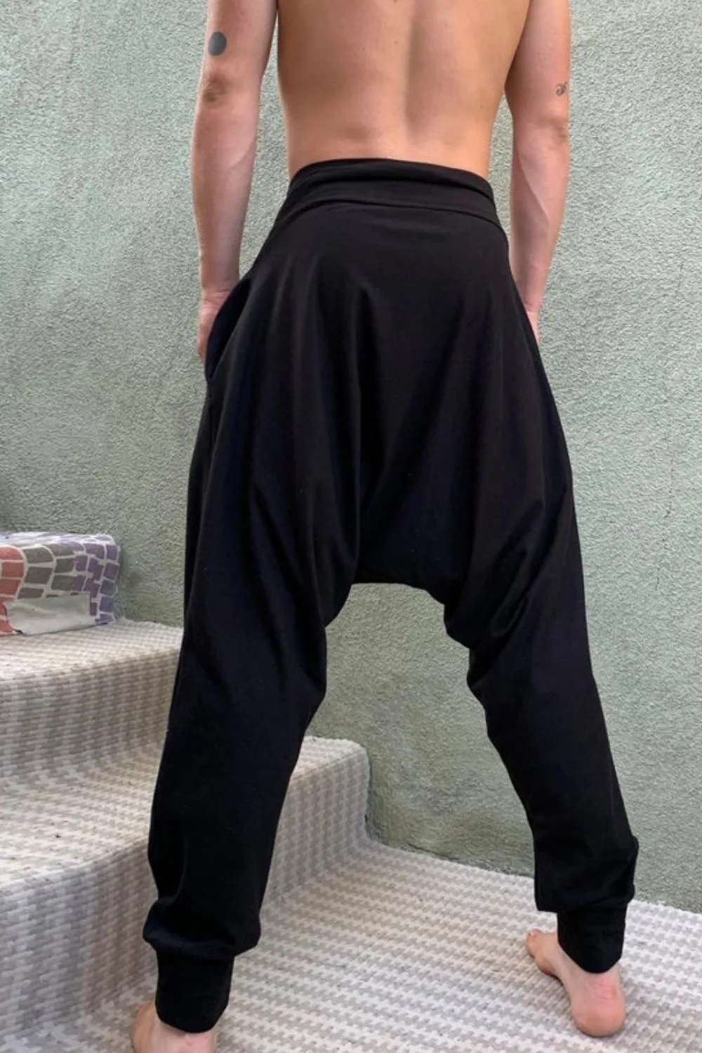 Black Drop Crotch Pant