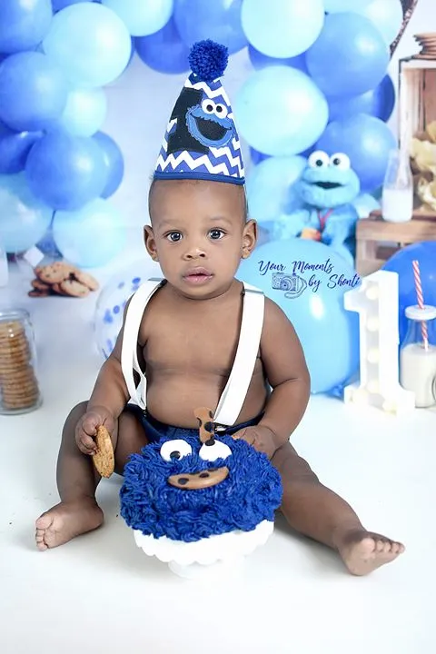 Boys Cookie Monster Cake Smash Outfit