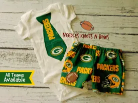 Boys Green Bay Packers Outfit, Baby Boys Football Outfit, Game Day