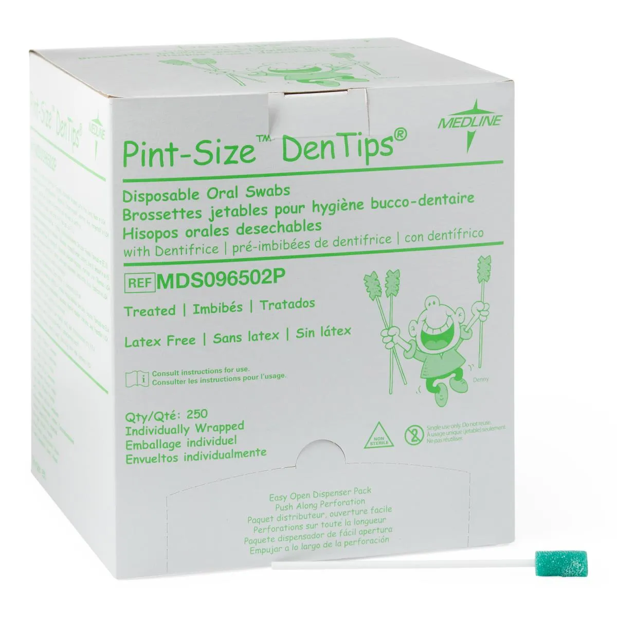 Dentips Disposable Oral Swabs, Treated