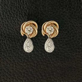 Diamond Earrings with Gold Knot Jackets