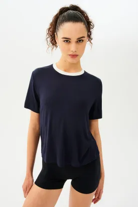 Djuna Jersey Tee, Indigo/White