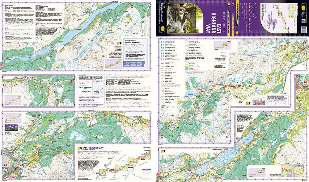 East Highland Way XT40 Hiking Map by Harvey Maps (2013)