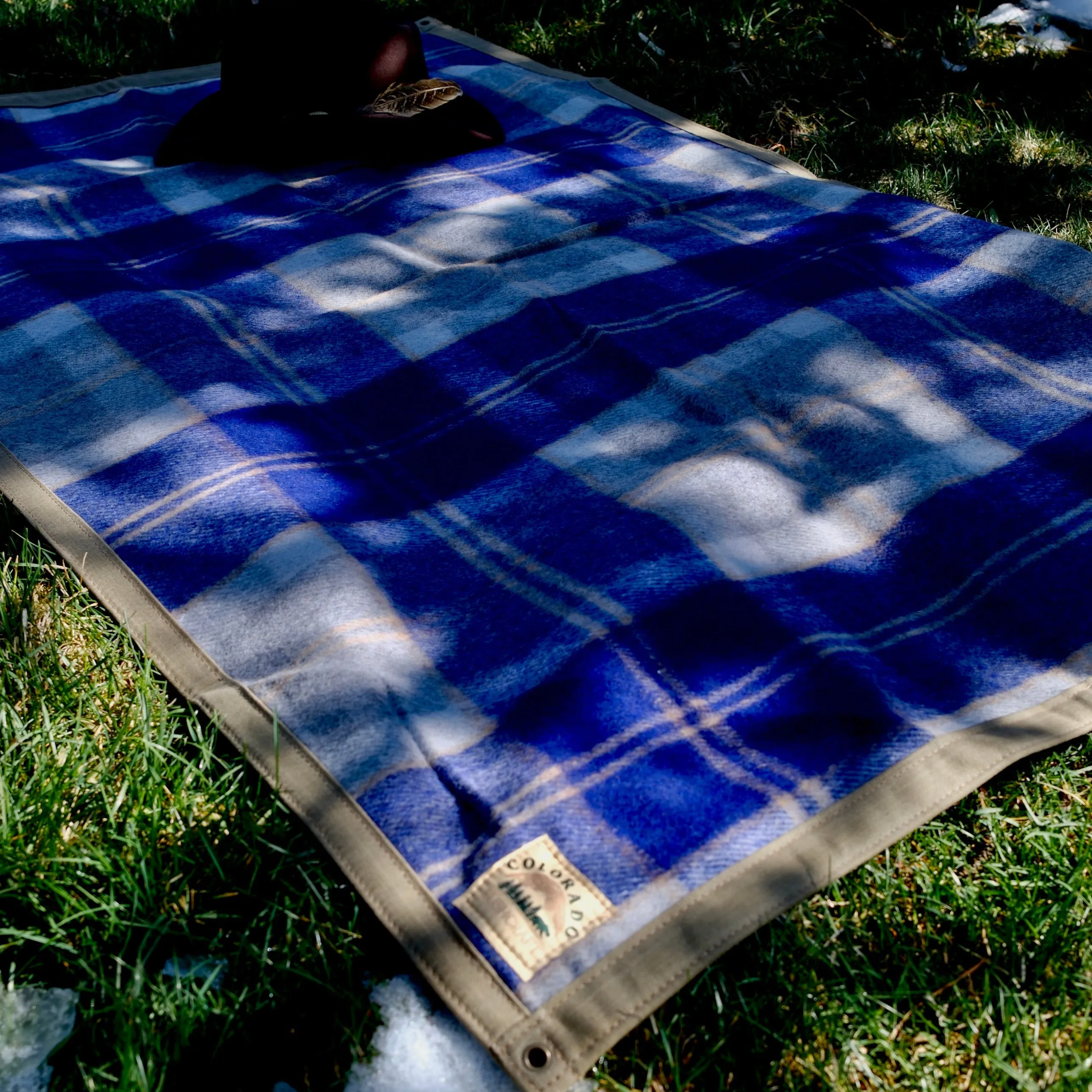 Extra Large Heavy Weight Waxed Canvas and Tartan Wool Lined Bushcraft Ground Cloth