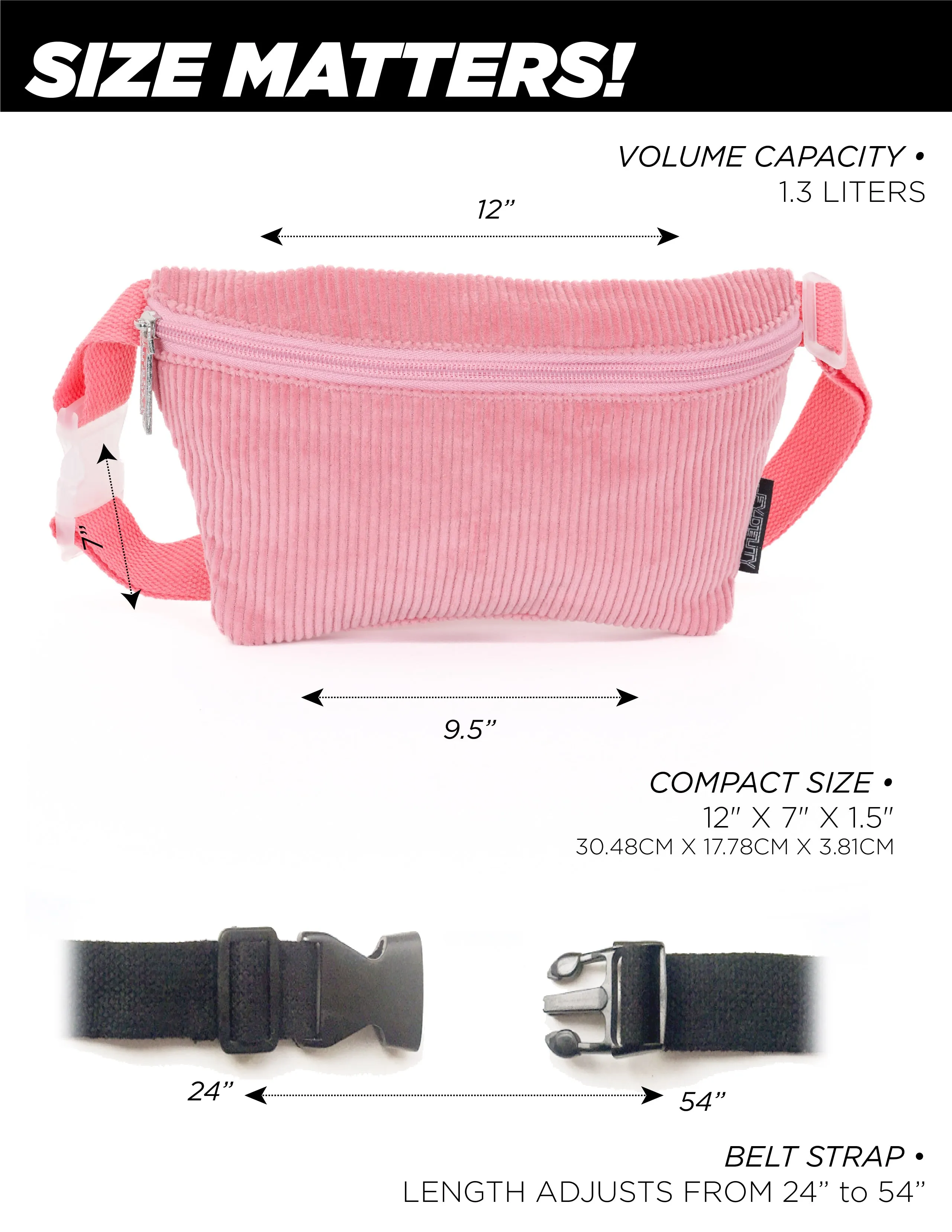 Fanny Pack | Slim | Corduroy Pink