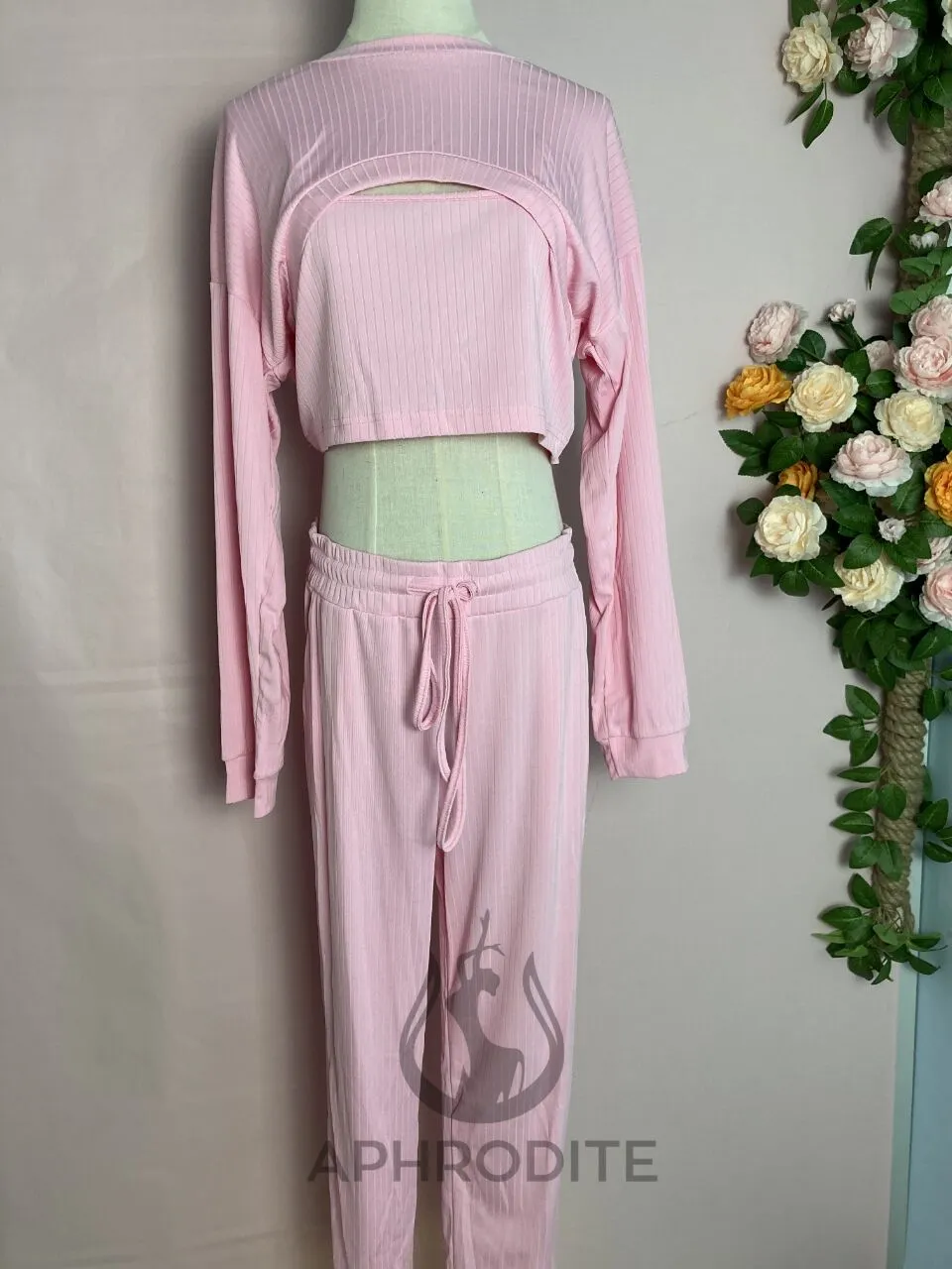 Fashion solid color three-piece sports suit（AY1595）