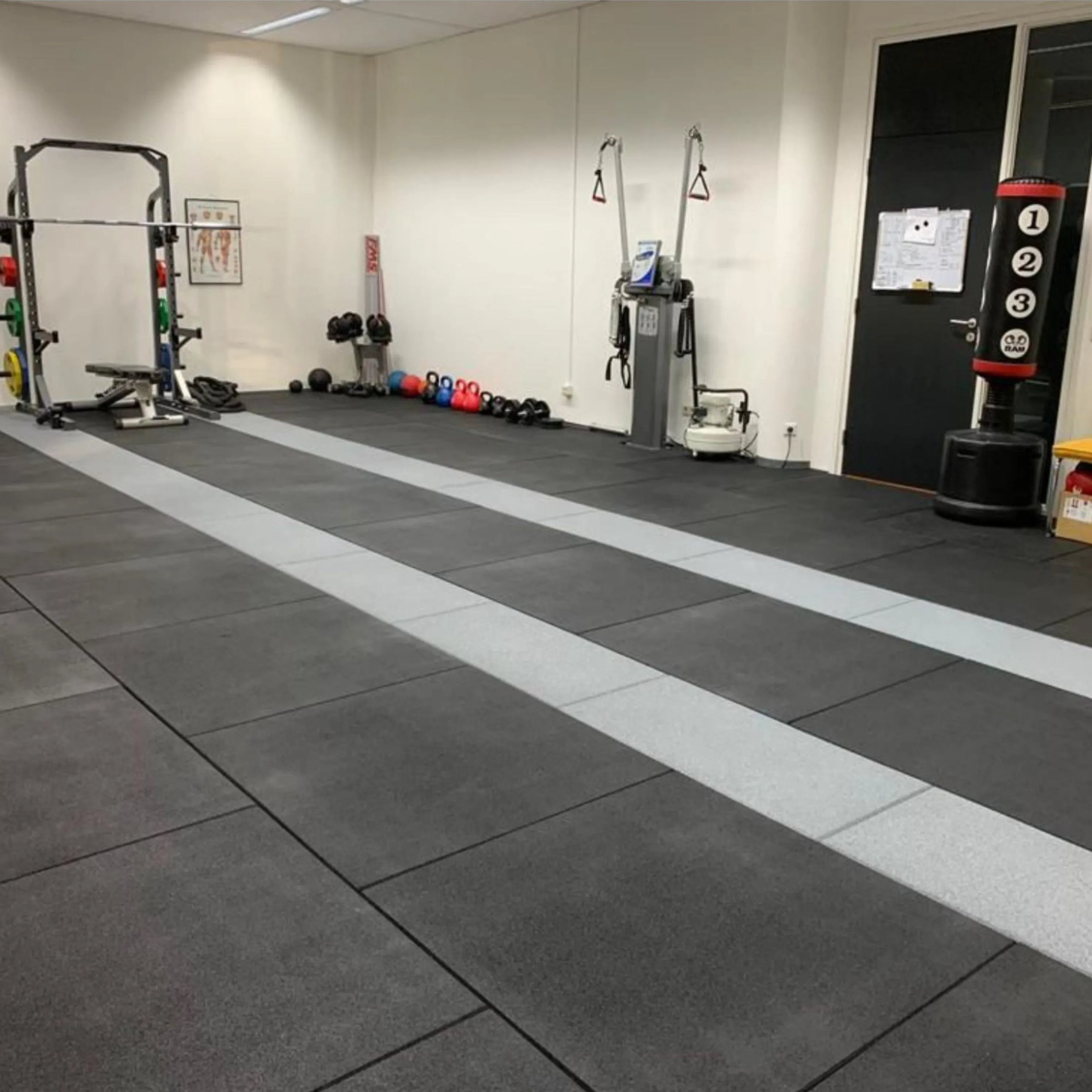 Flatline Pro Black Rubber Gym Flooring 1m x 1m x 20mm from Cannons UK, (bulk discounts available)