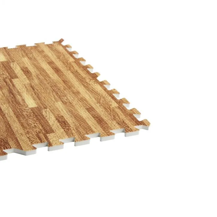 Floor Mat Set - 6 Mats 12 Edges - Wood Effect