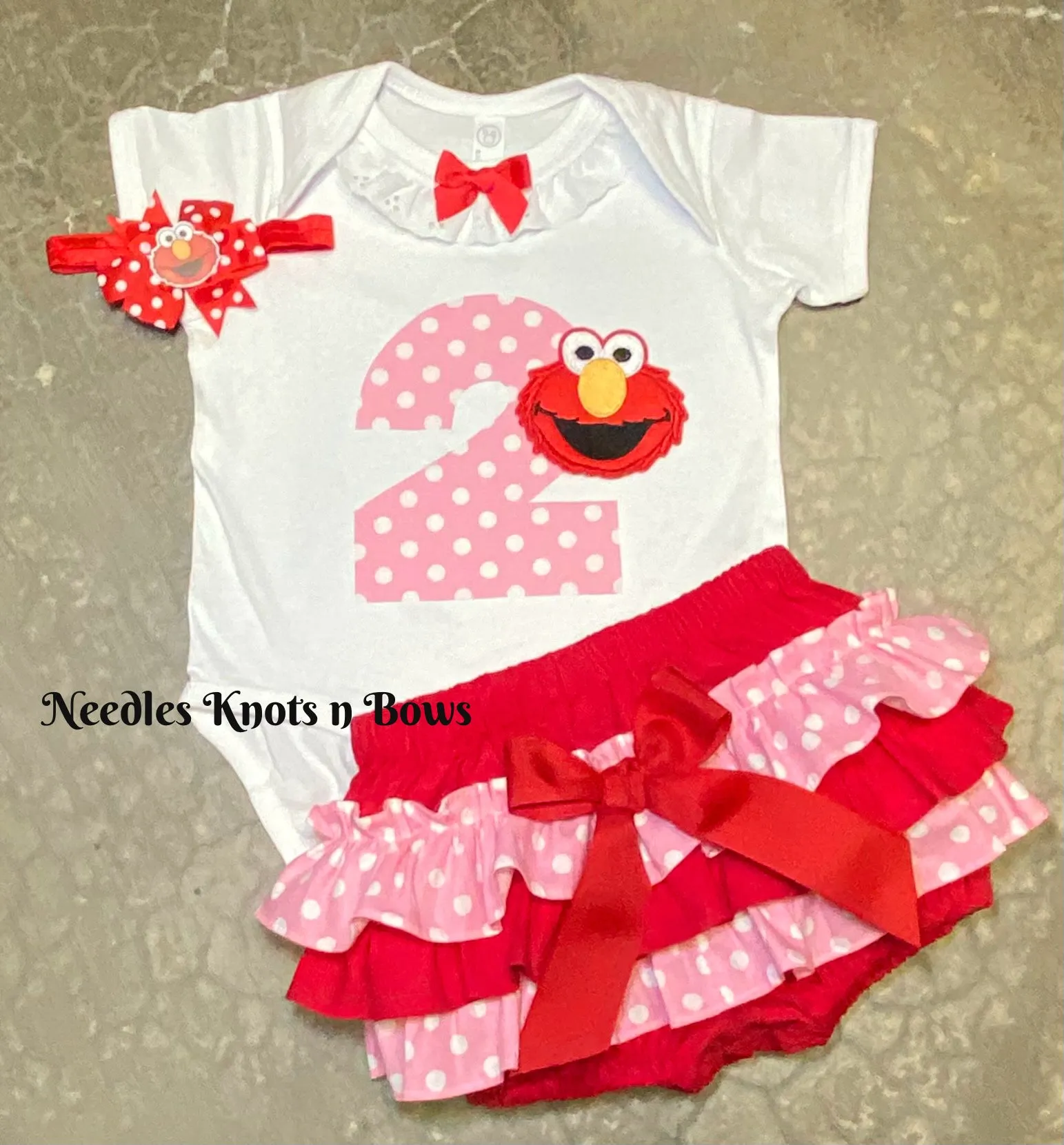 Girls Elmo 2nd Birthday Outfit