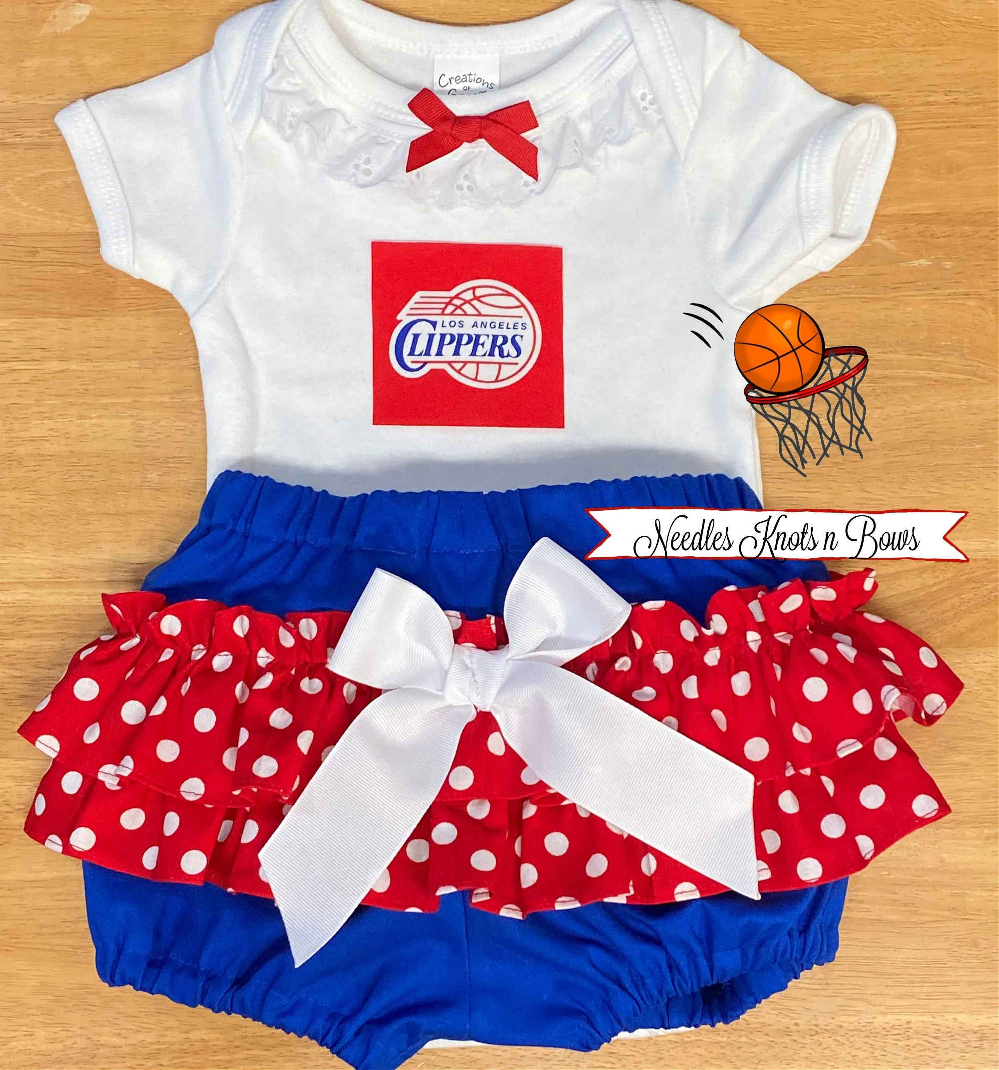 Girls LA Clippers Game Day Basketball Outfit, Baby Toddler