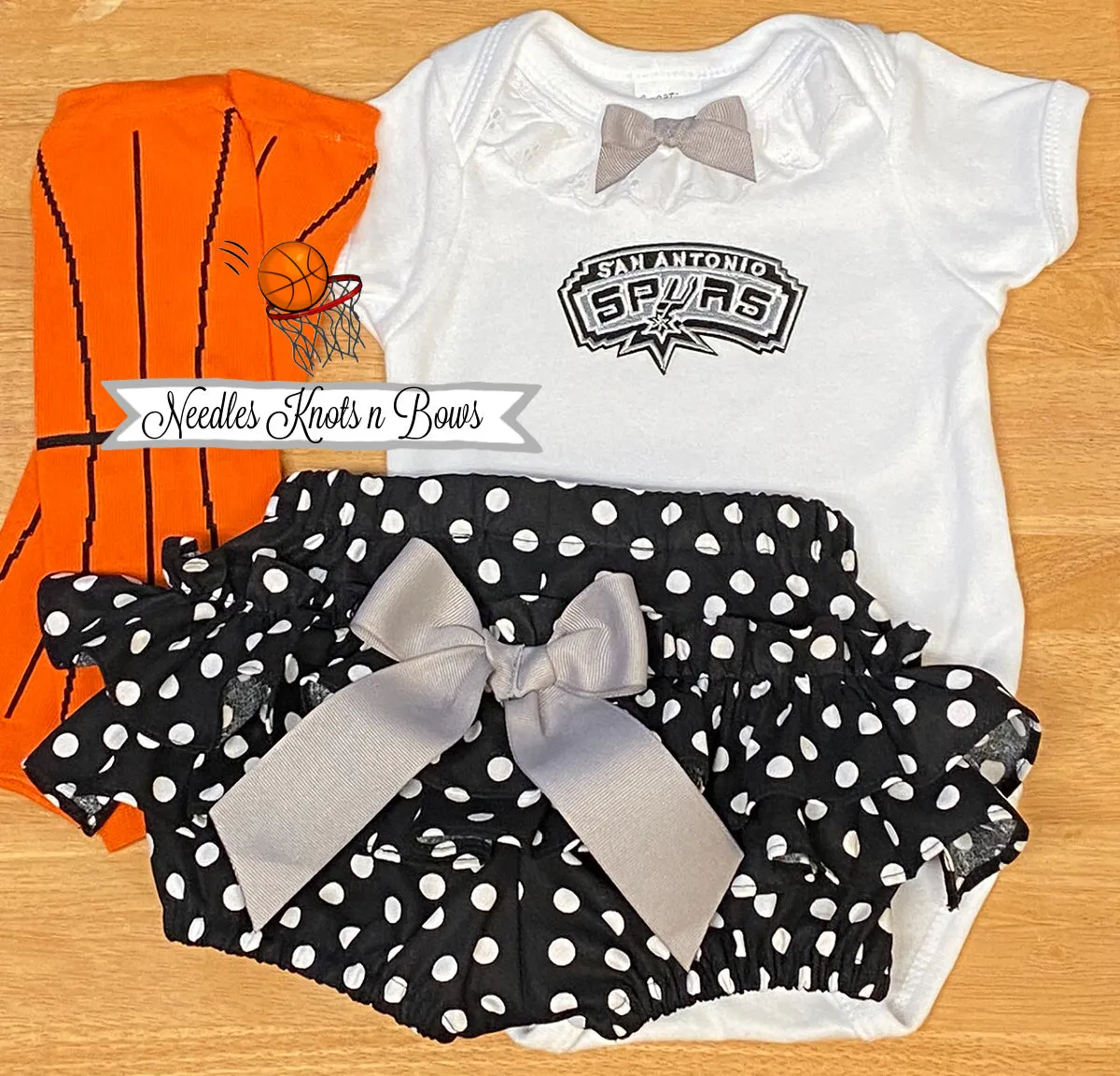 Girls San Antonio Spurs Game Day Basketball Outfit