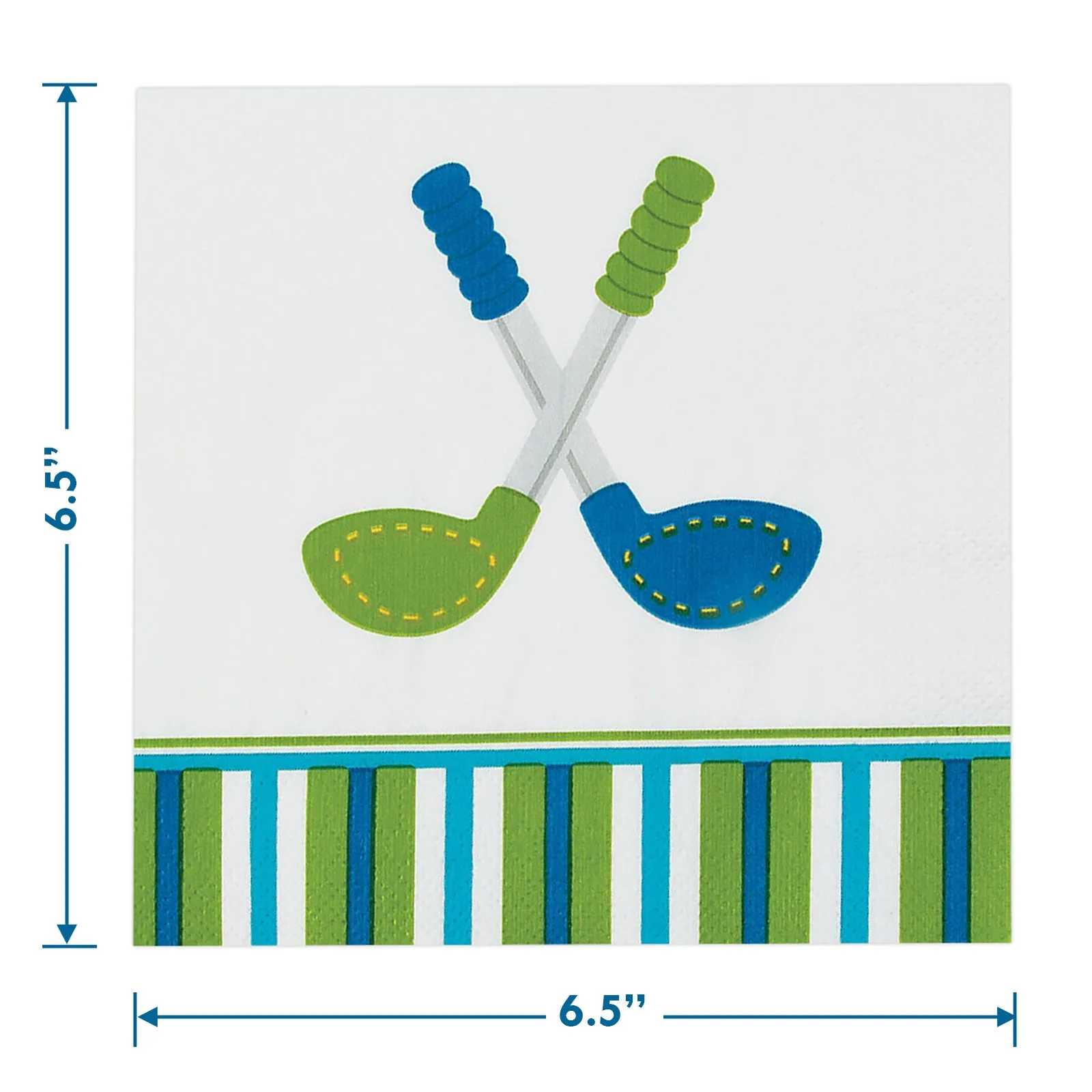 Golf Par-Tee Pack - Paper Dessert Plates, Lunch Napkins, Beverage Cups, and Forks Set (Serves 16)