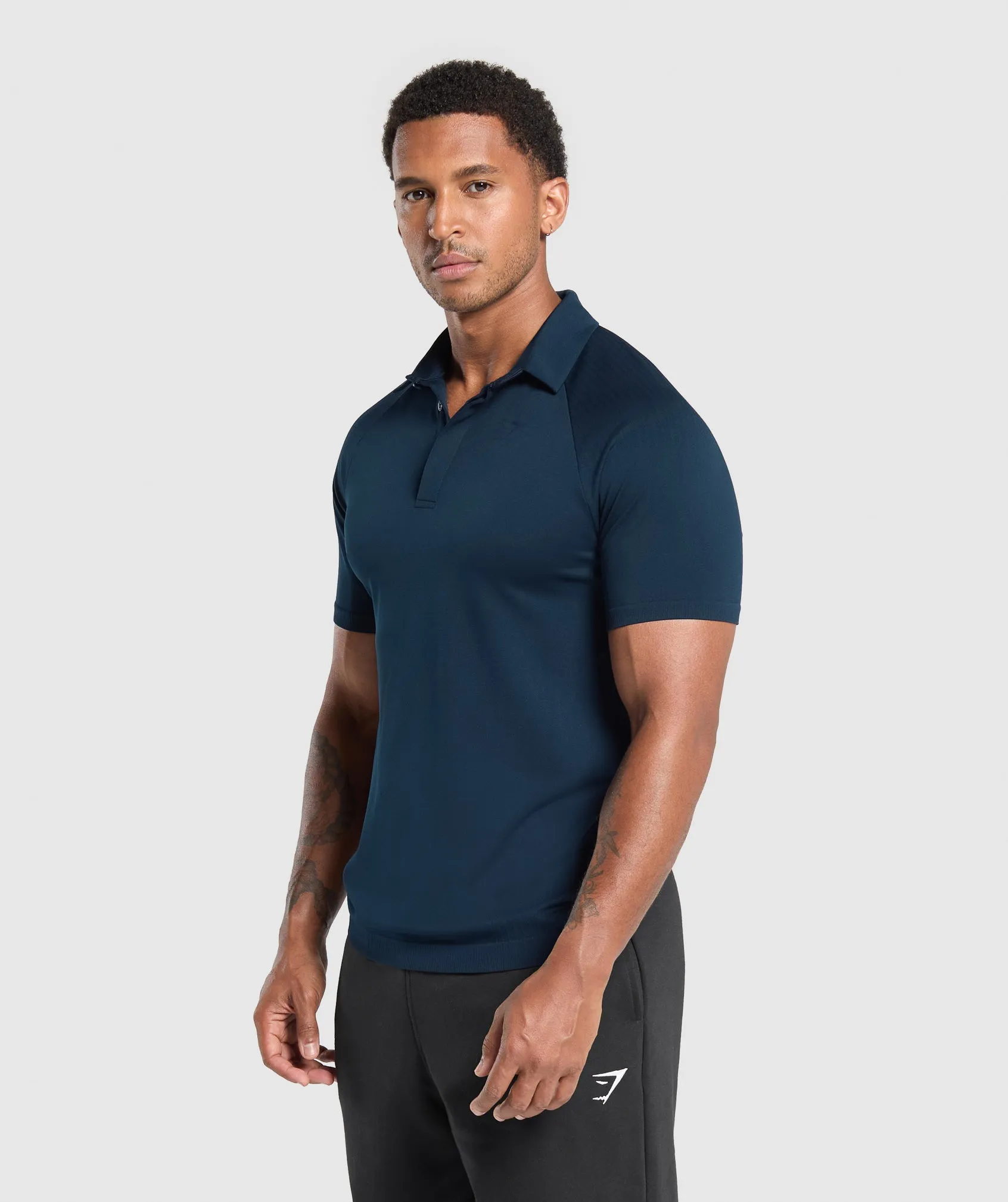 Gymshark Seamless Polo Shirt - Navy