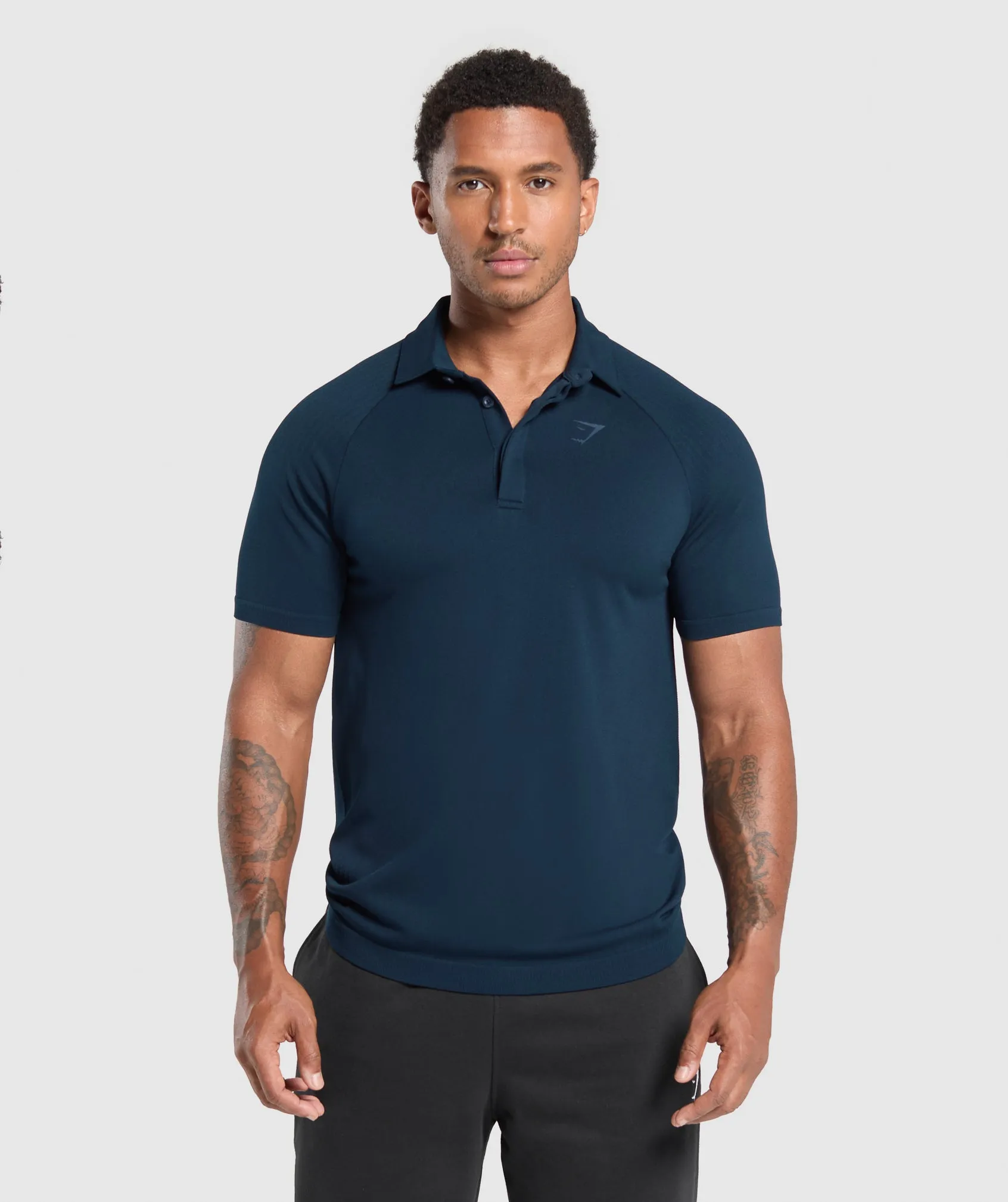 Gymshark Seamless Polo Shirt - Navy