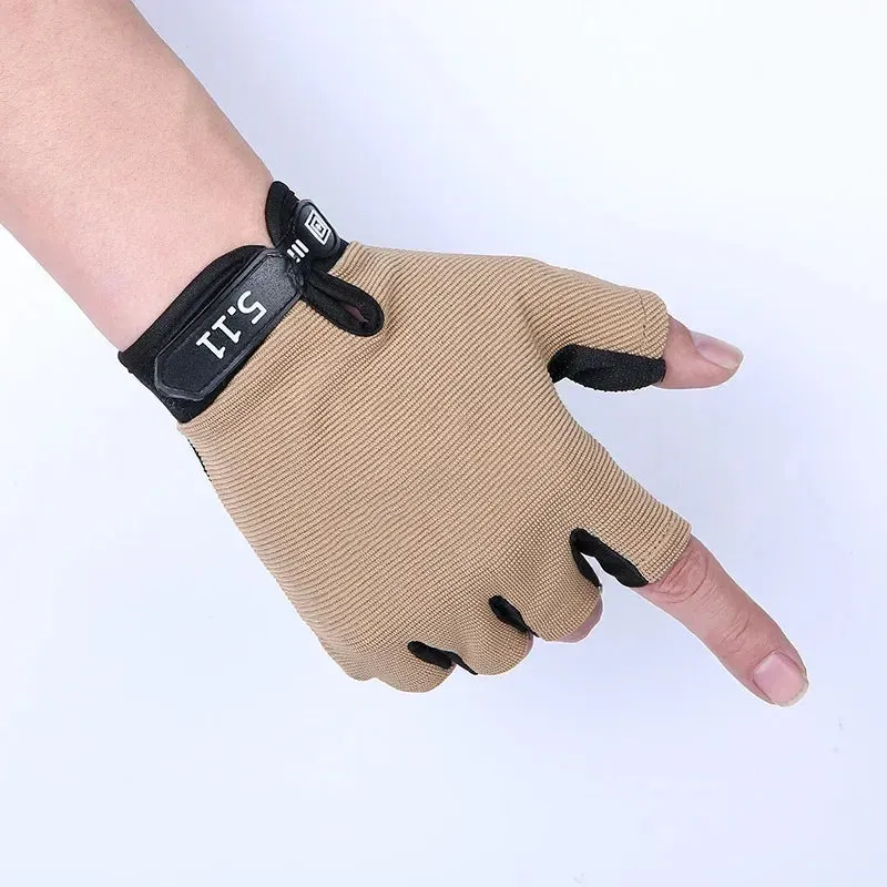 Half Finger Gloves Spring and Summer Breathable Riding Men's Outdoor Women's Gloves Fashion Driving Sports Children's Gloves