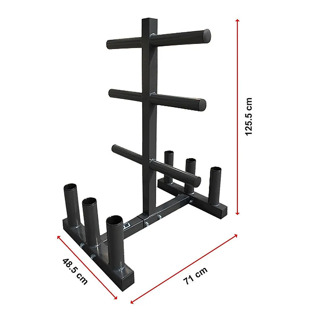 Heavy-Duty Olympic Weight Tree & Bar Rack Holder Storage