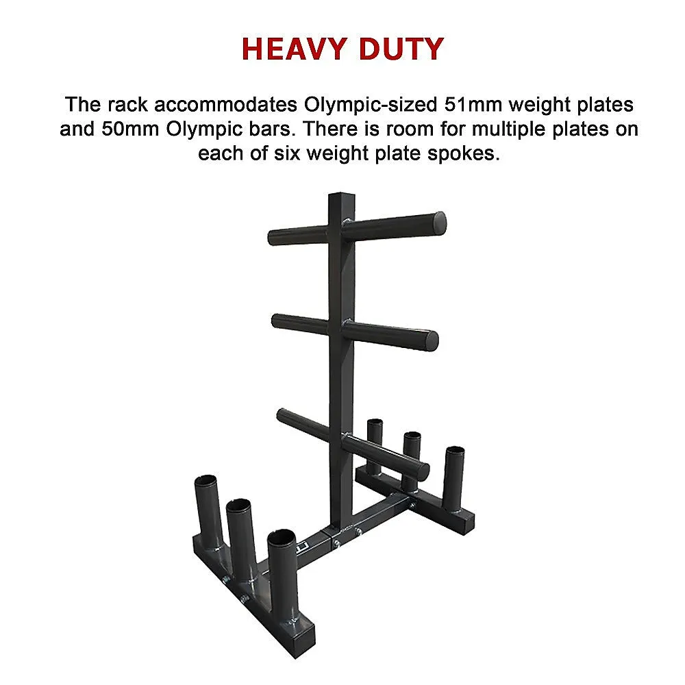 Heavy-Duty Olympic Weight Tree & Bar Rack Holder Storage