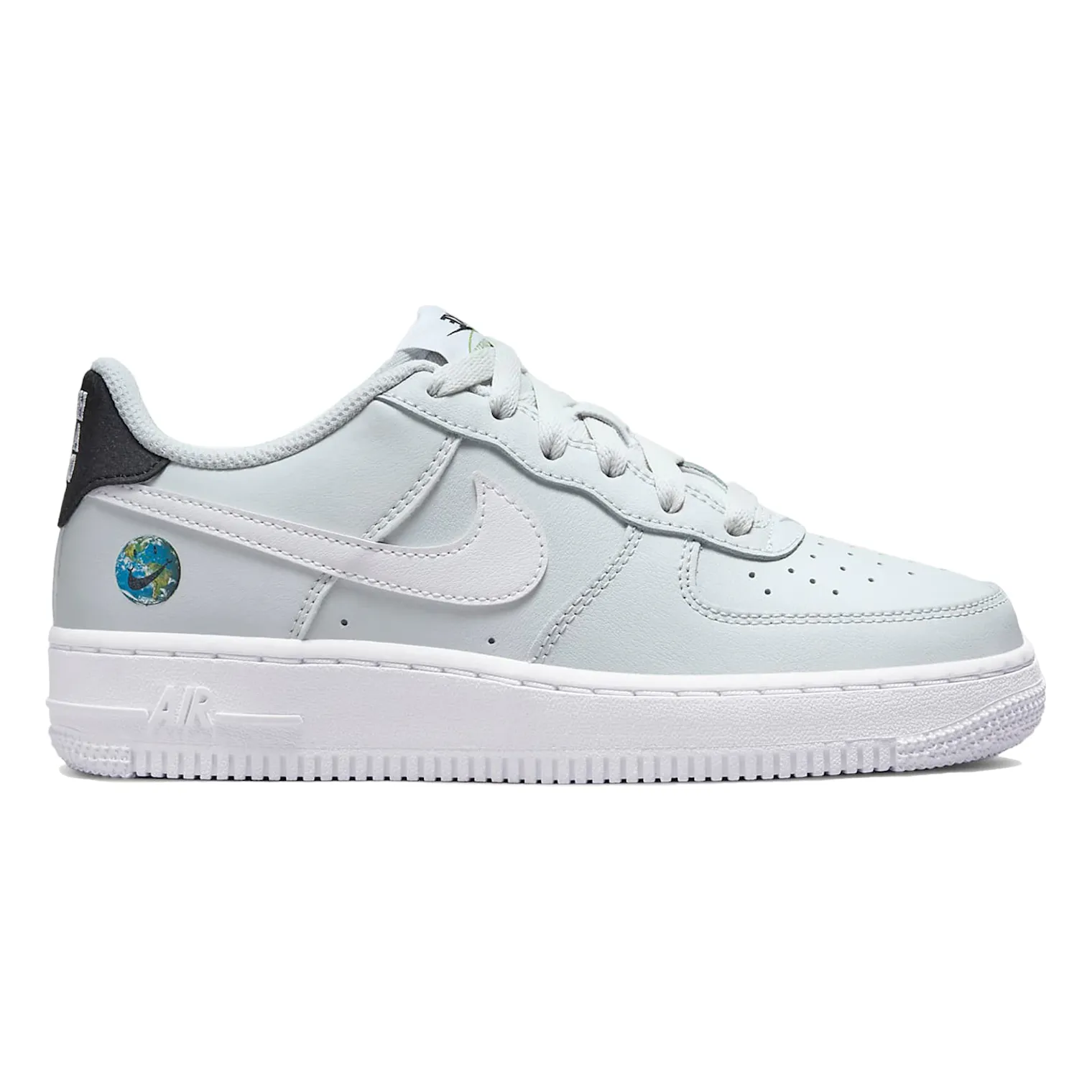 Nike Kid's Air Force 1 LV8 Shoes - Photon Dust / Black / Chlorophyll / White