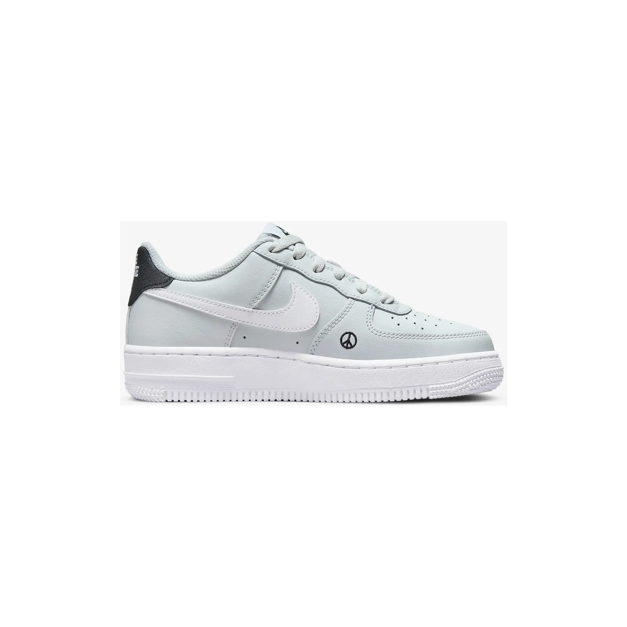 Nike Kid's Air Force 1 LV8 Shoes - Photon Dust / Black / Chlorophyll / White