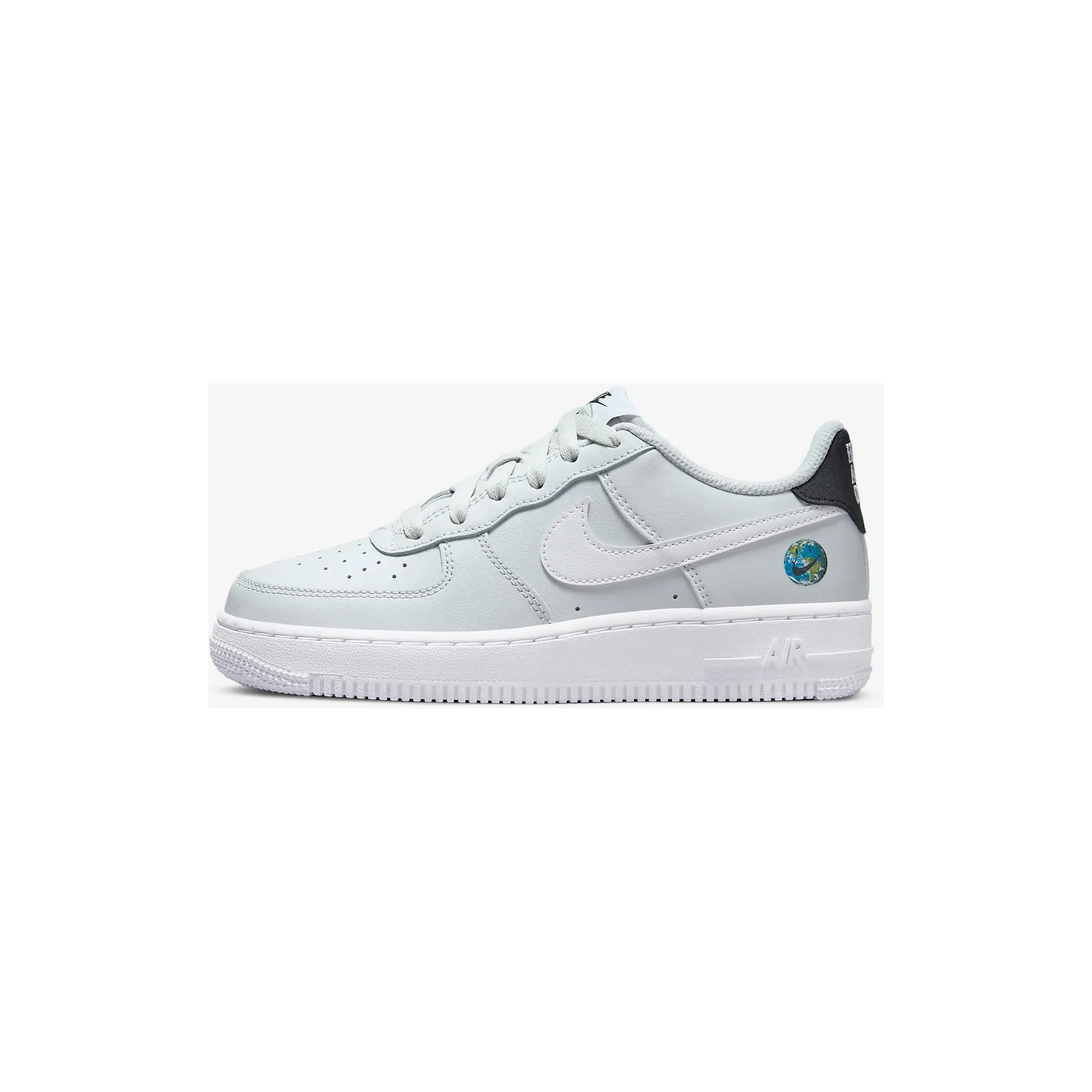 Nike Kid's Air Force 1 LV8 Shoes - Photon Dust / Black / Chlorophyll / White