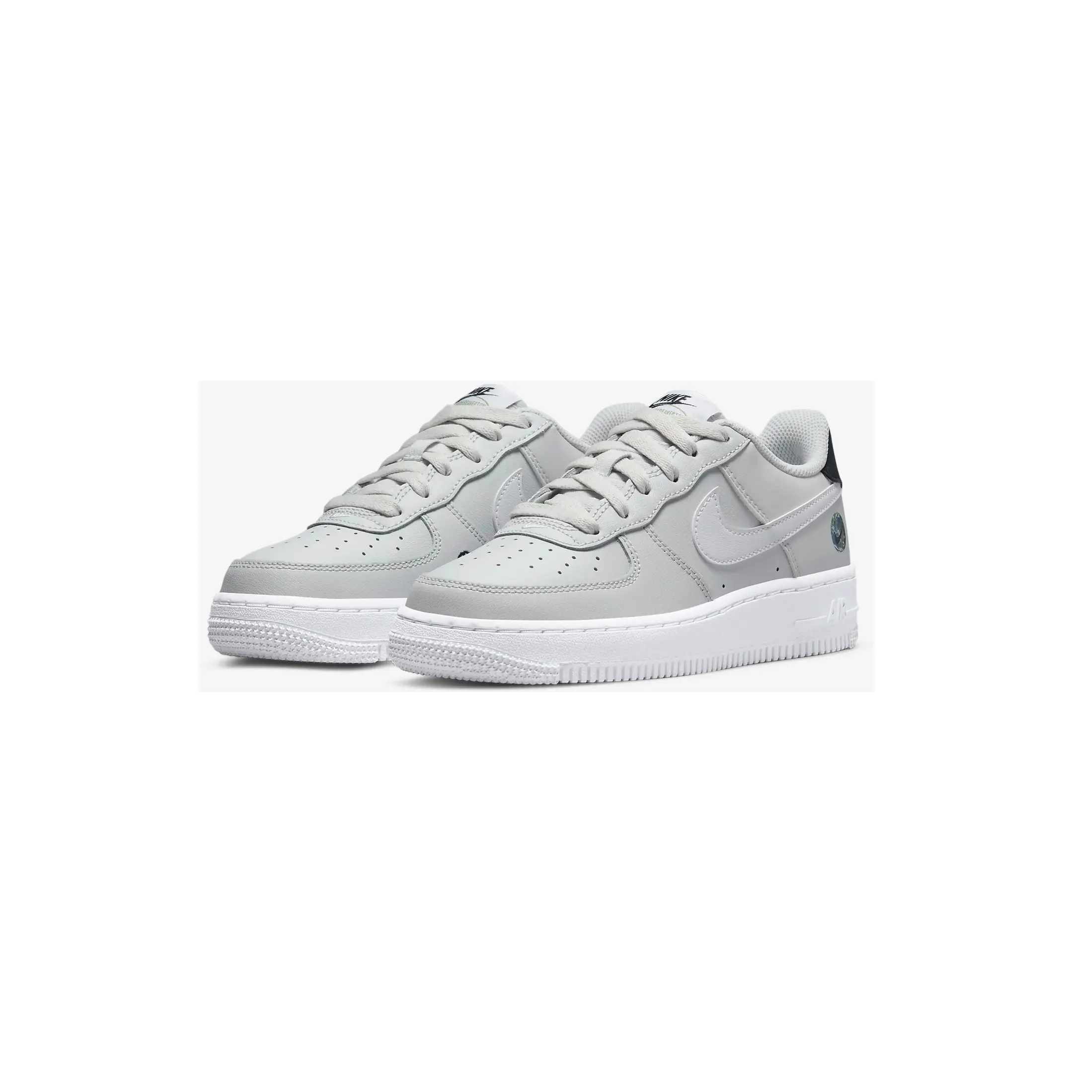 Nike Kid's Air Force 1 LV8 Shoes - Photon Dust / Black / Chlorophyll / White