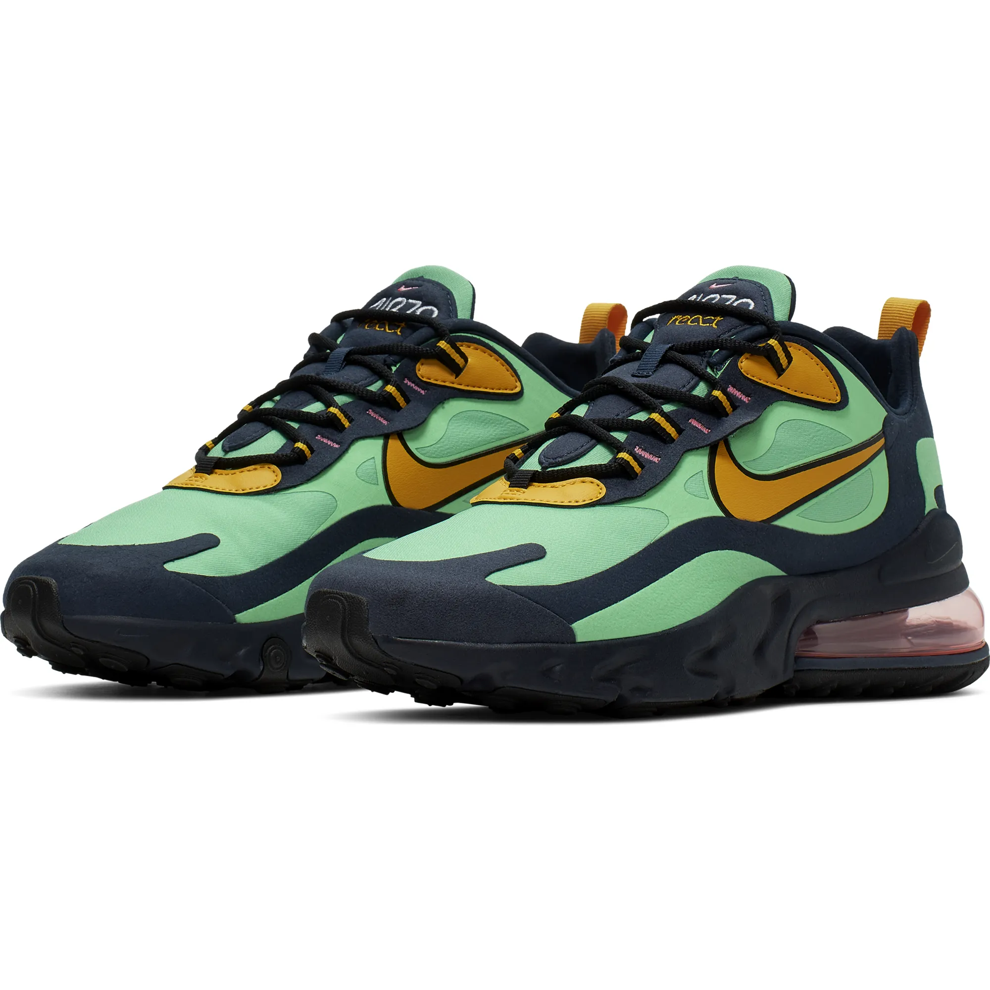 Nike Men's Air Max 270 React "Pop Art" Shoes -  Green / Black / Yellow