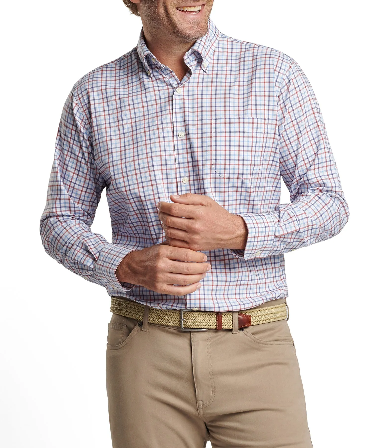 Peter Millar Long Sleeve 'Calgary' Button Down Performance Sport Shirt Sport Shirt