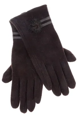 POPCORN Brown Wool Women Gloves