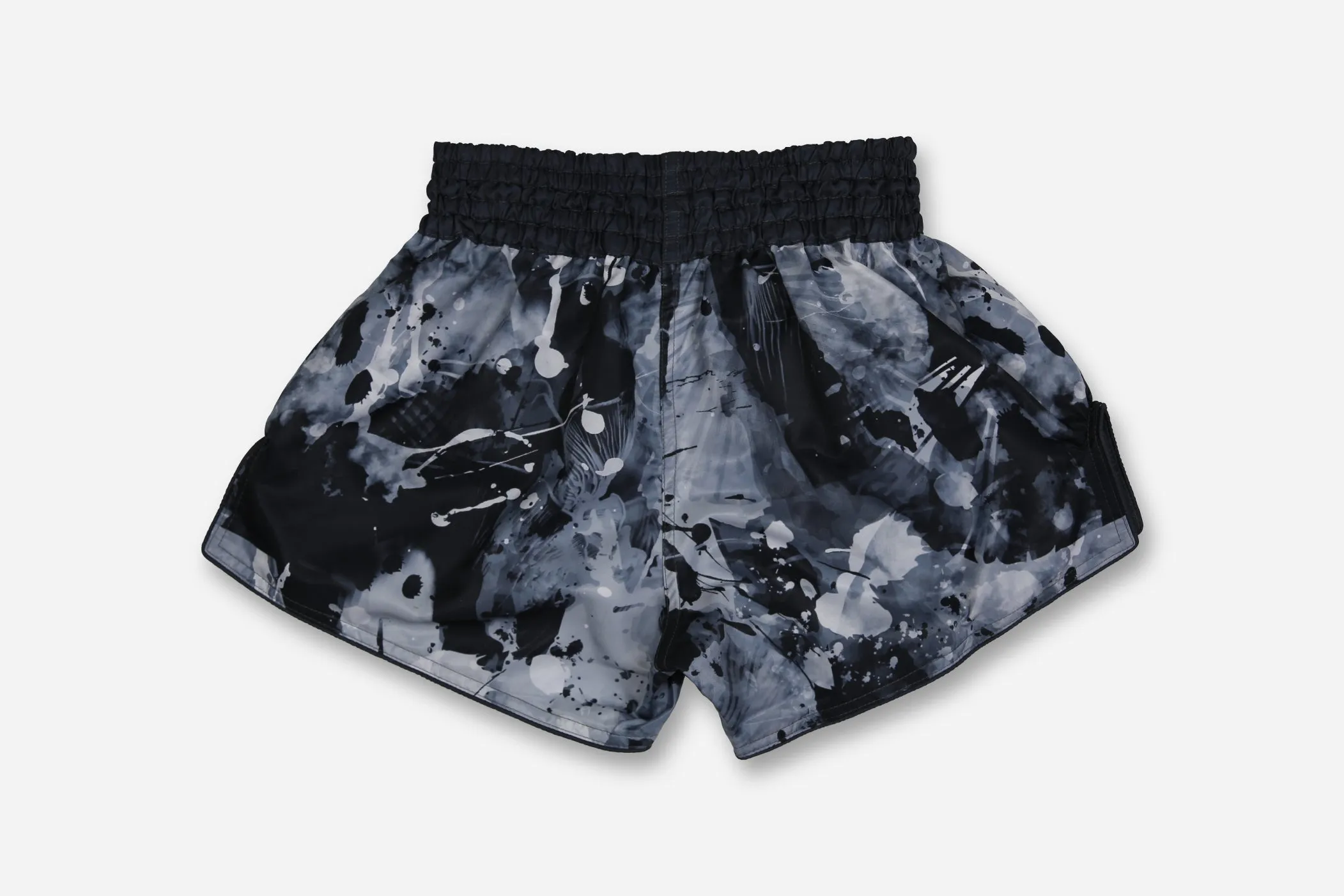 "Drip" Muay Thai Shorts (Grayscale)