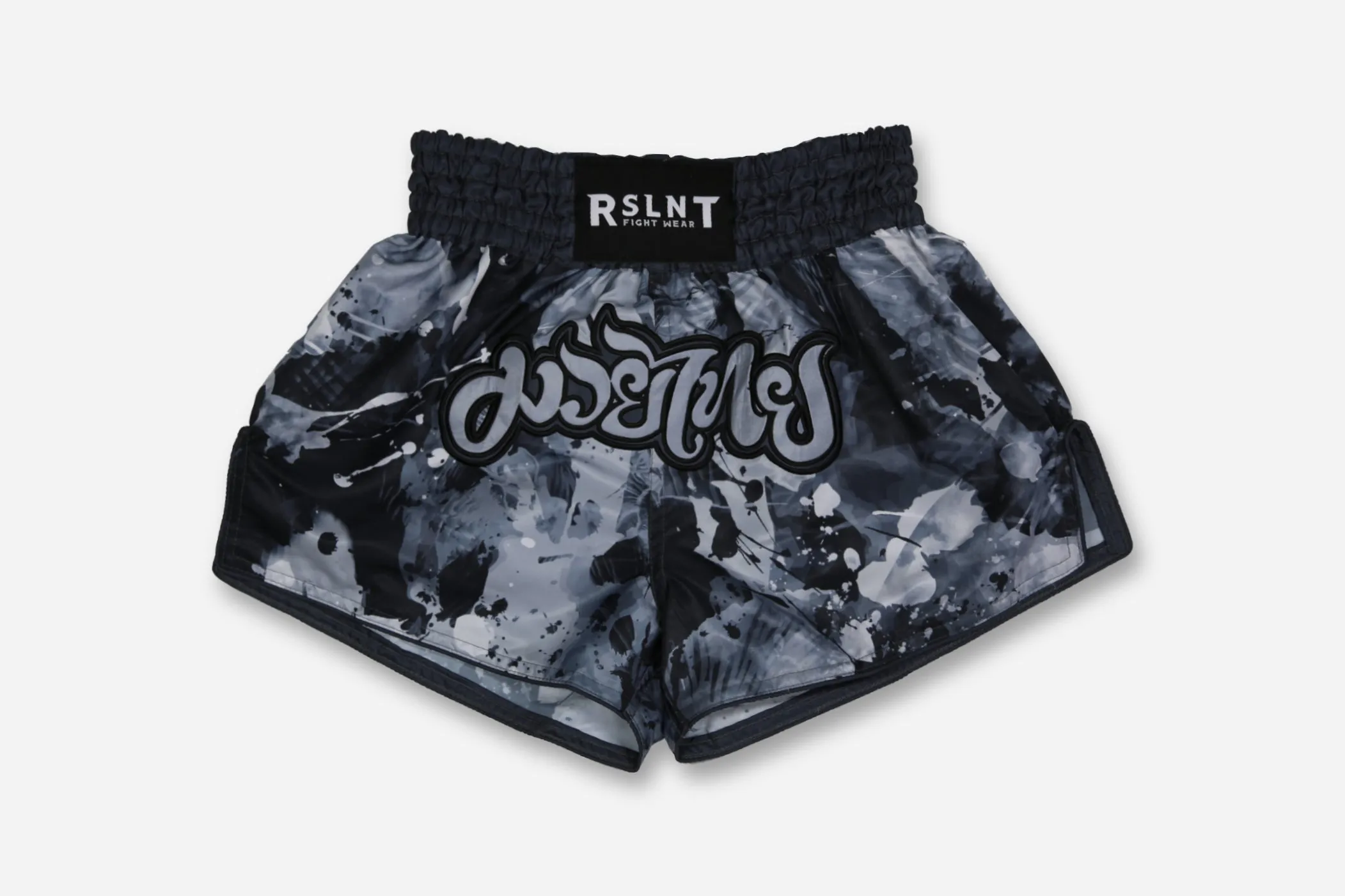 "Drip" Muay Thai Shorts (Grayscale)