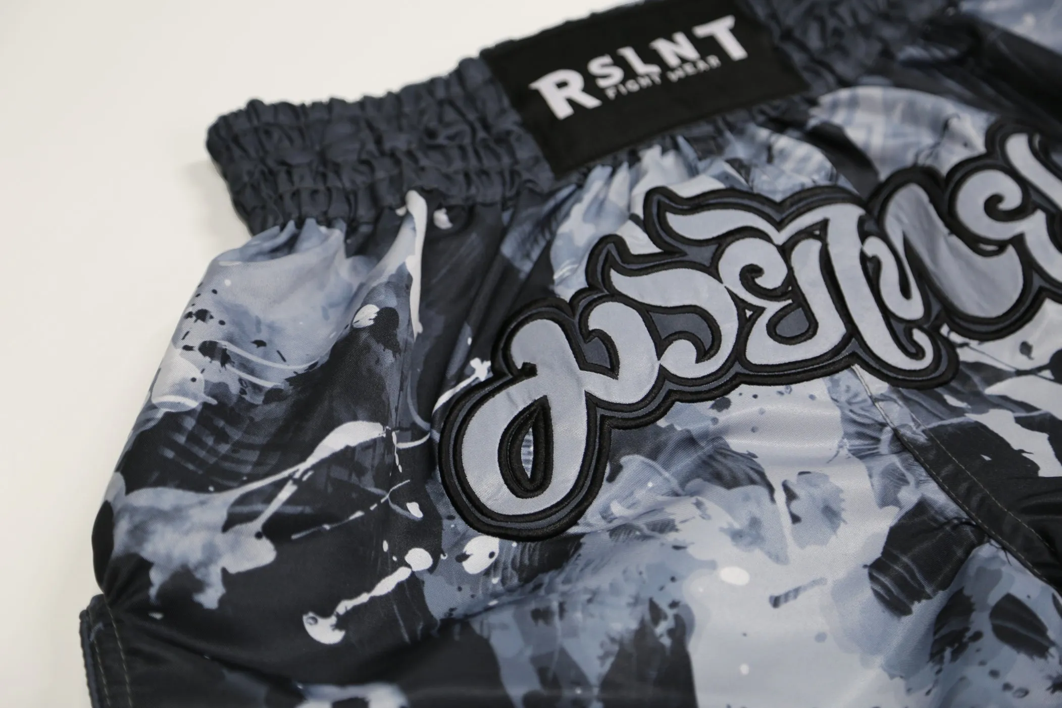 "Drip" Muay Thai Shorts (Grayscale)