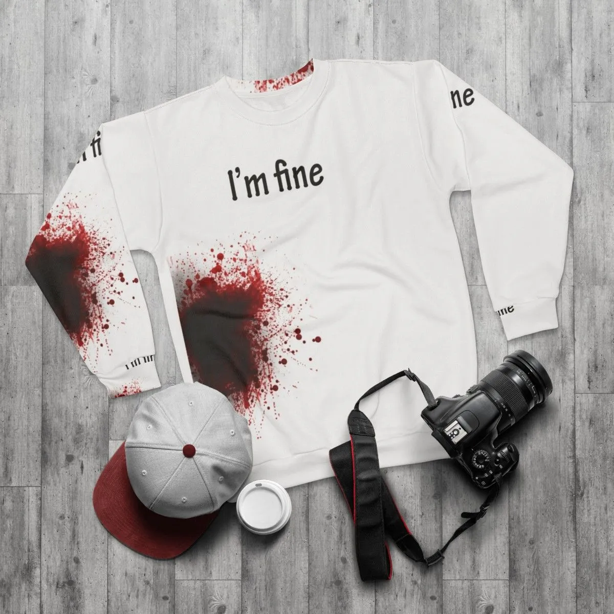 "I Am Fine" Graphic Design Funny Workout Sweatshirt